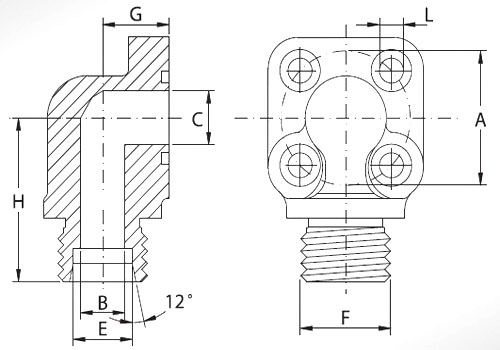 GF90 cu filet exterior METRIC 24° poza tehnica