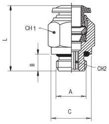 CONECTOR PNEUMATIC METALIC PUSH-IN DREPT SI FILET EXTERIOR GAS PARALEL poza tehnica