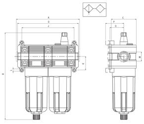FILTRU CU LUBRIFICATOR T300 poza tehnica